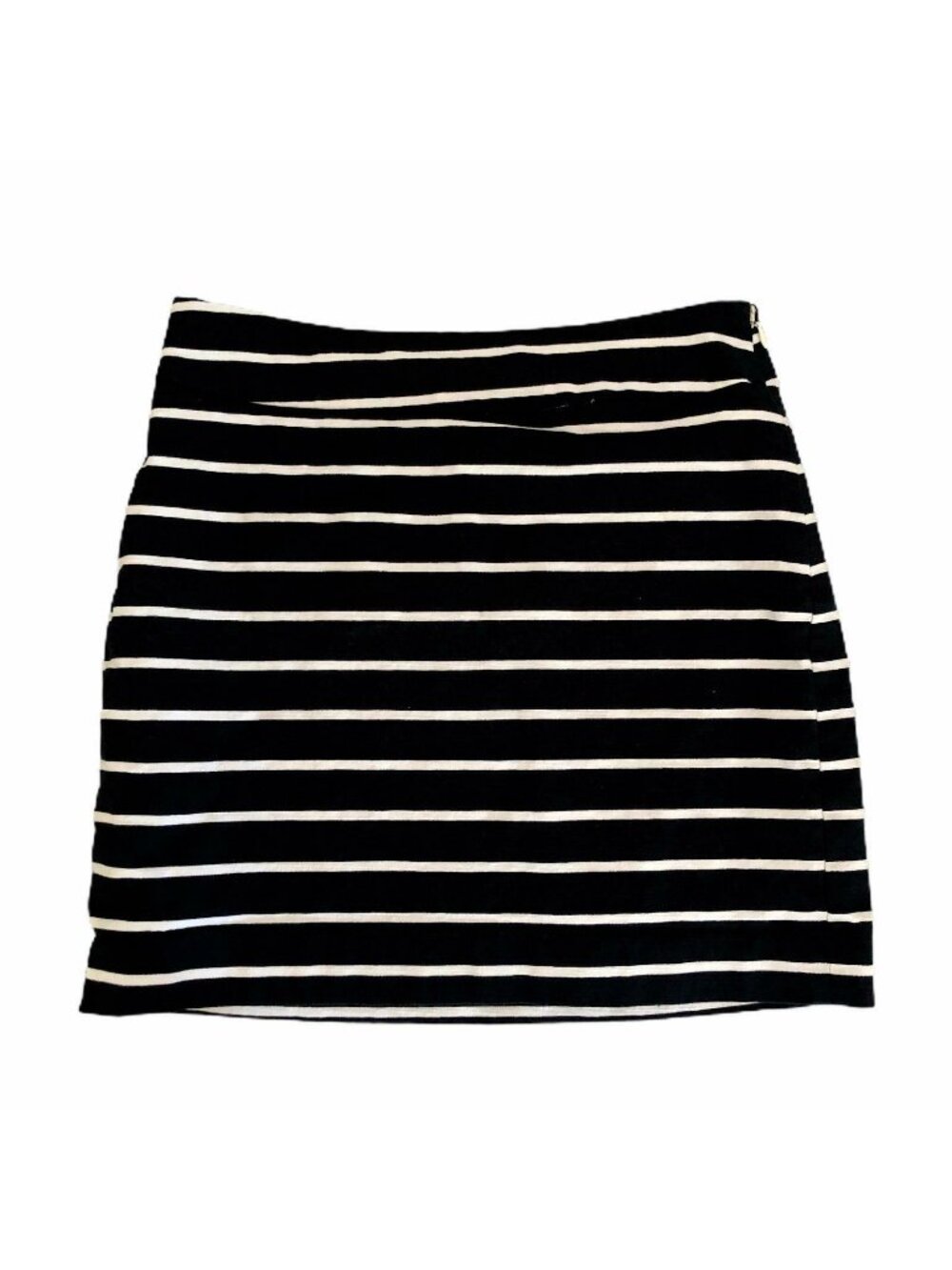 Banana Republic Mini Skirt Stripes Womens 2 Knit Stretchy Black White EUC Lined